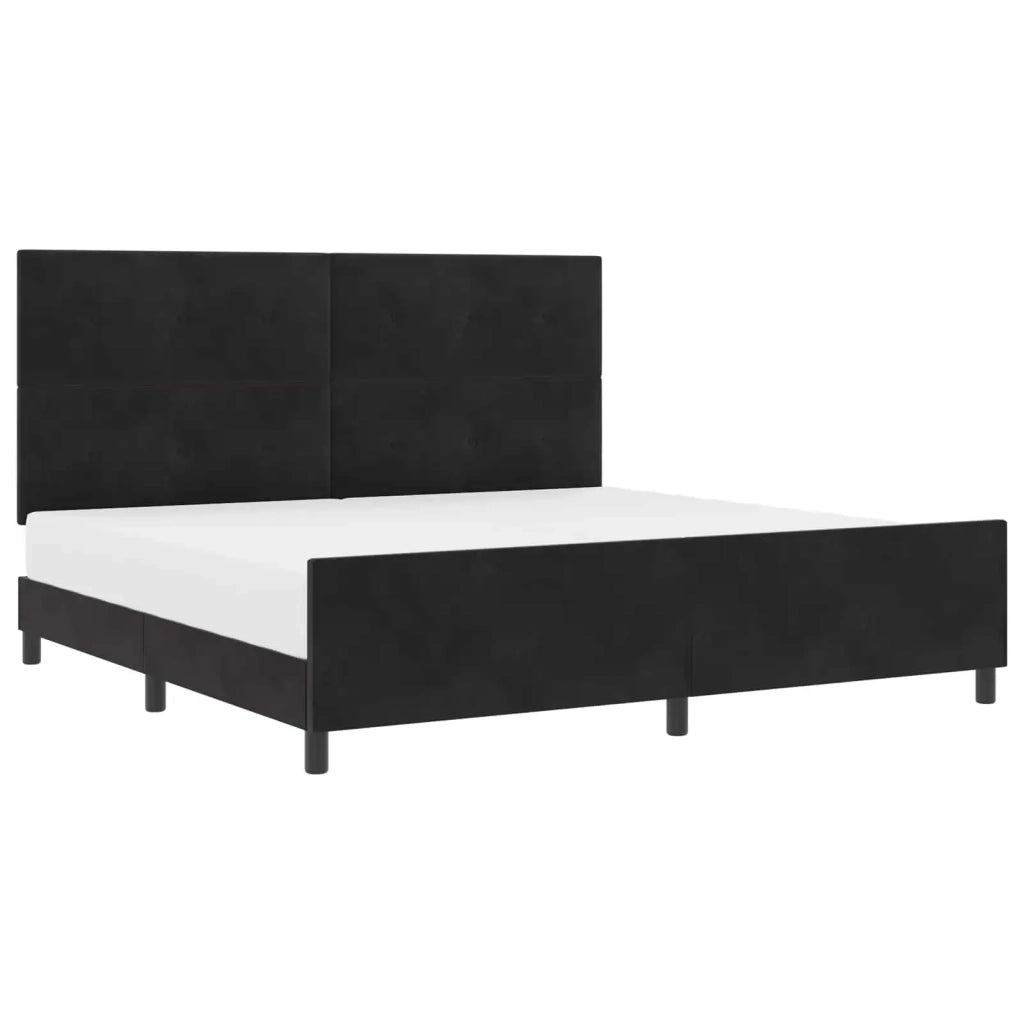 Letto a molle con testiera Nero 200 x 200 cm Velluto