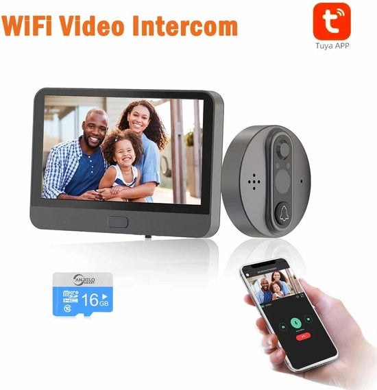 Intercom Video per Appartamento con Camera e Wi-Fi - Visiera con Telecamera per Appartamento - Sistema di Allarme con App per Smartphone