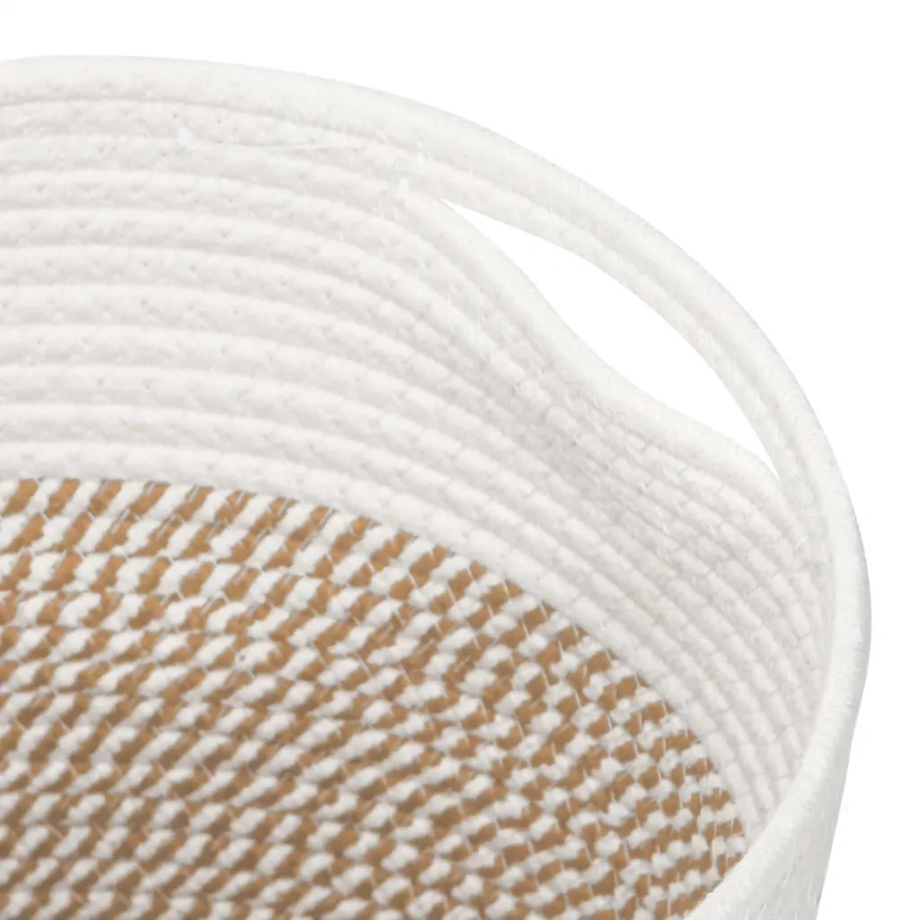 Cestini Portaoggetti 2 pz Marrone e Bianco ?28x28 cm in Cotone CFW3545771