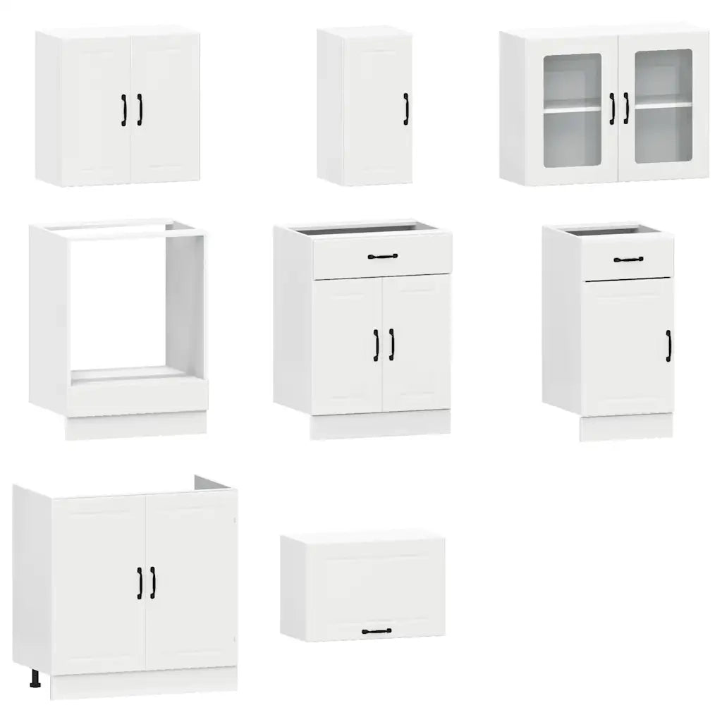 Set Mobili da Cucina 8 pz Kalmar Bianco Legno Multistrato 3314831