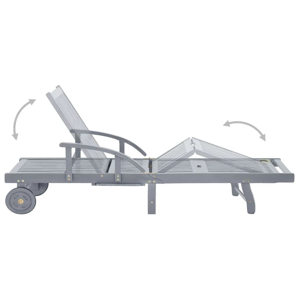 Lettino prendisole sedia a sdraio lettino prendisole letto da giardino mobili da esterno per patio con cuscino legno massello di acacia 02_0012408