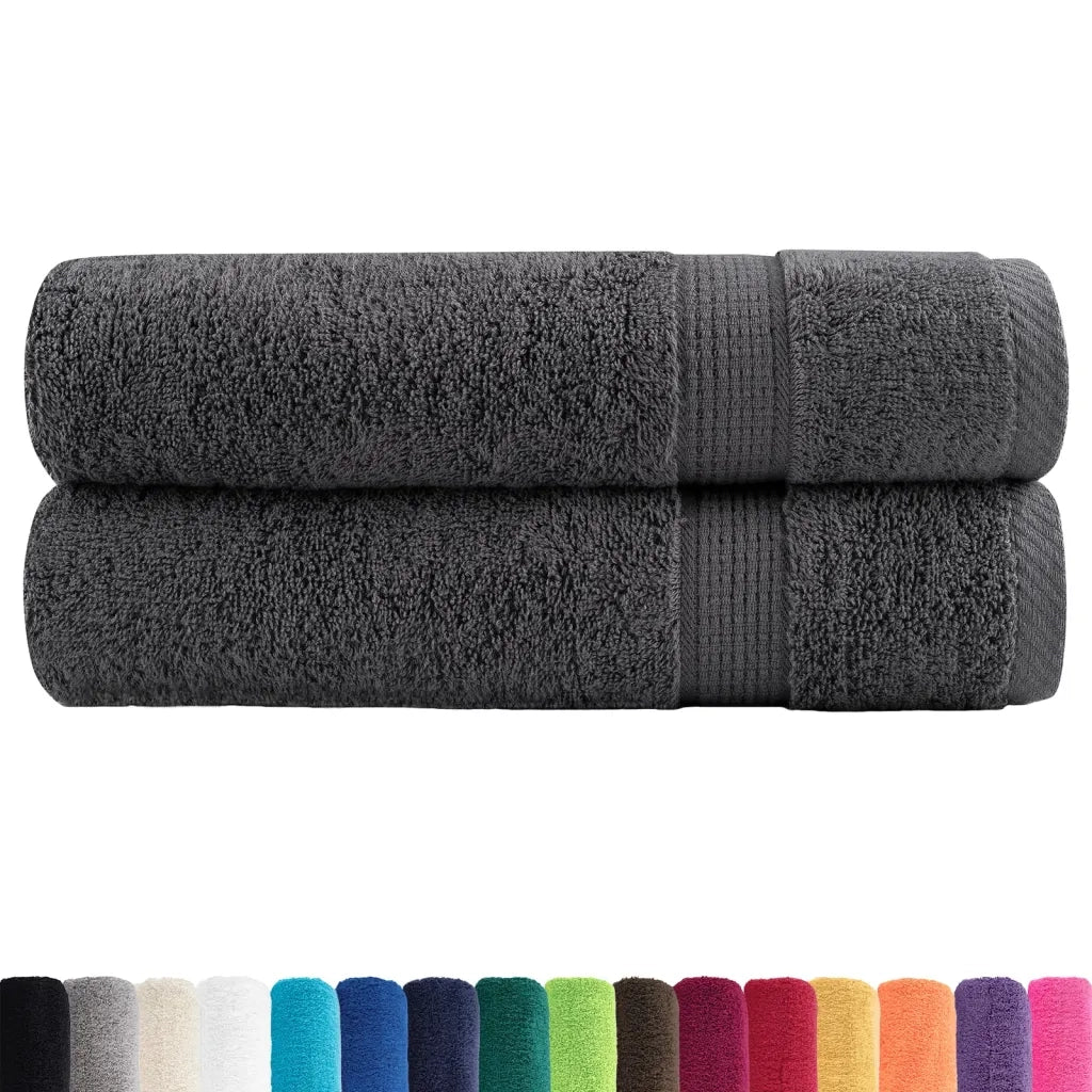 Asciugamani Premium SOLUND 2 pz | Teli per bagno Antracite 50x100 cm 600 g/m2