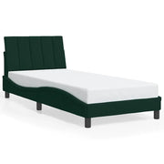 Letto singolo | Letto per adulti | Giroletto senza Materasso Hanko Verde Scuro 80x200 cm in Velluto
