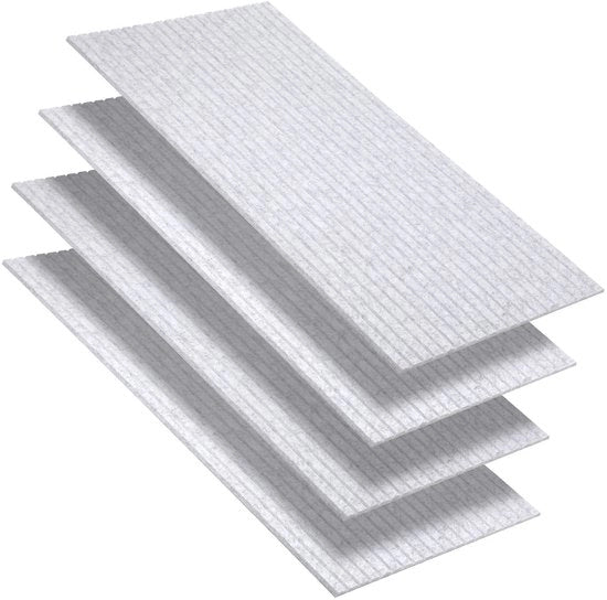 4 pannelli acustici disegno a strisce Autoadesivi Isolamento acustico Velo da parete luce grigio chiaro
