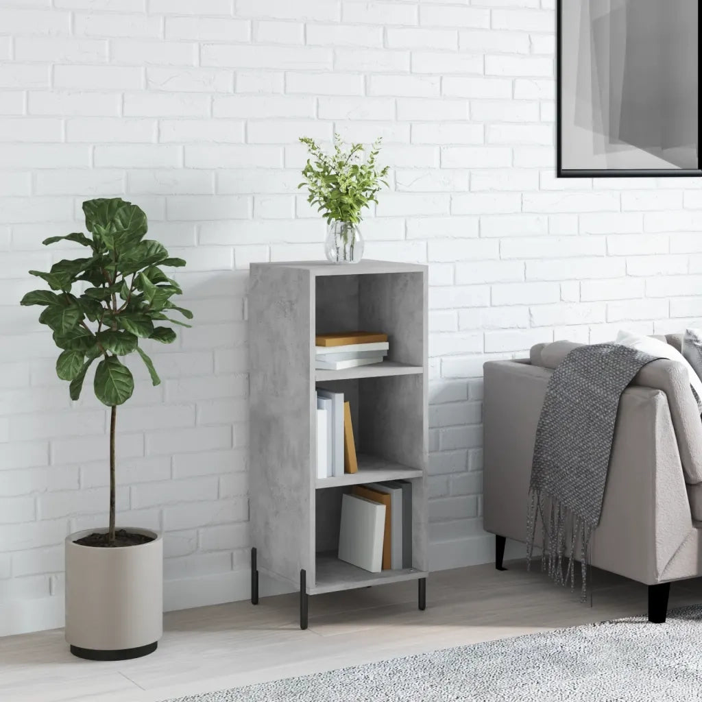 Credenza-Buffet-Armadio da cucina Grigio Cemento 34,5x32,5x90 cm in Legno Multistrato 552081