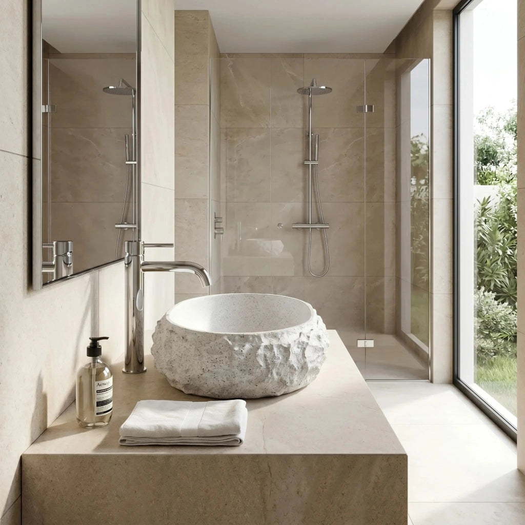 Lavabo Da Appoggio Rea Mika Light Grey