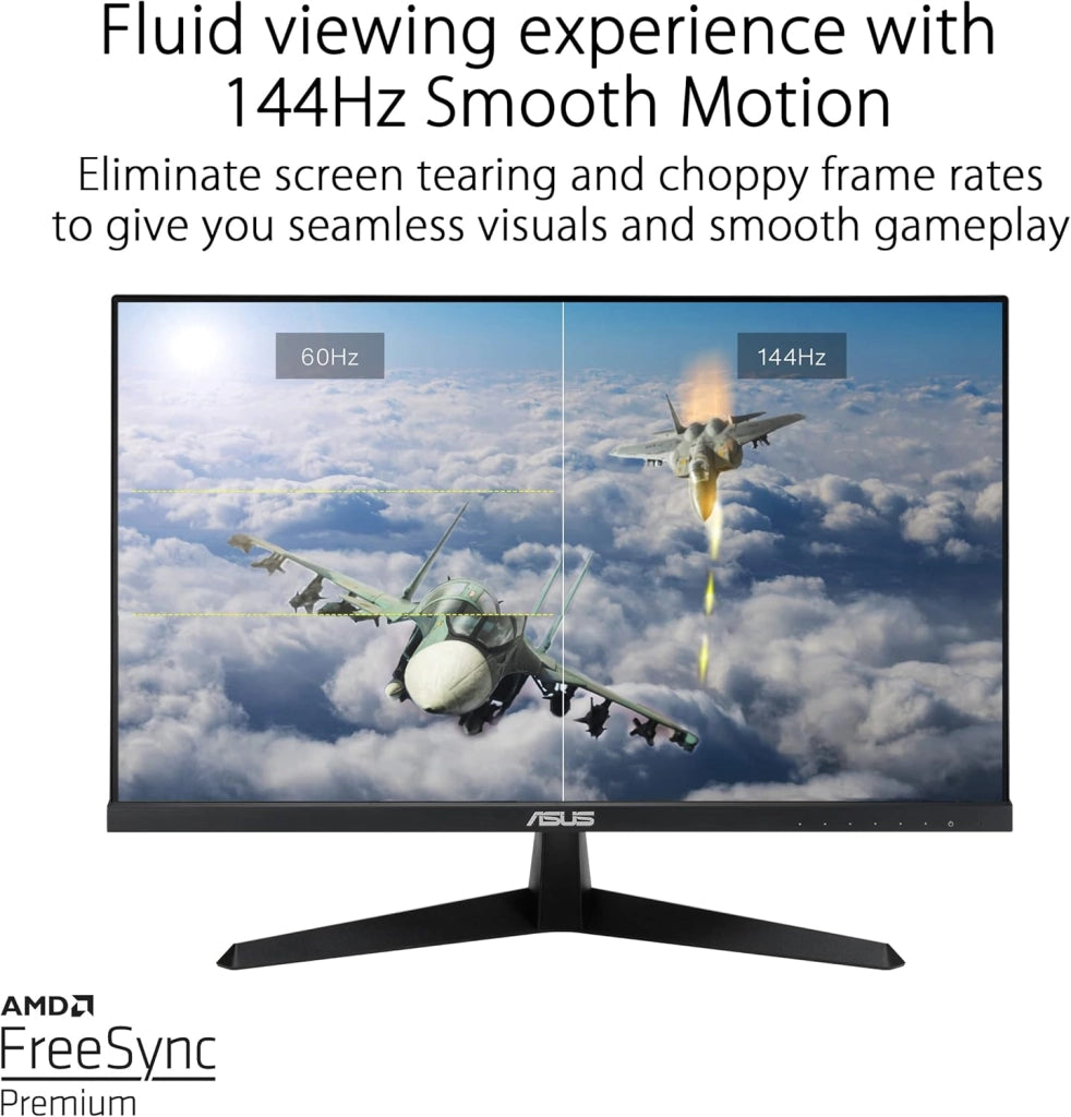 VY279HGE Eye Care Monitor Gaming 27” pollici FHD (1920 x 1080), IPS 144Hz, SmoothMotion, 1ms (MPRT), FreeSync Premium, Tecnologia Eye Care Plus, Filtro Luce Blu, Anti-sfarfallio, Nero