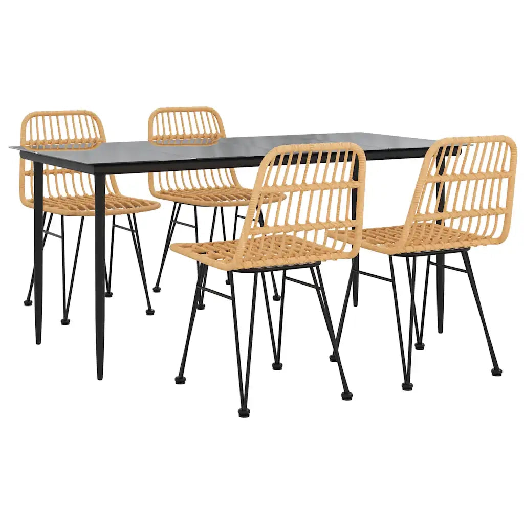 Set da Pranzo da Giardino 5 pz in Polyrattan 3157876
