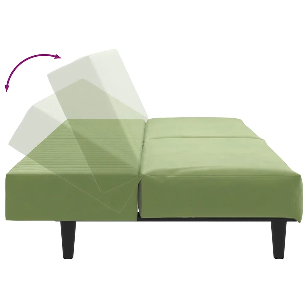 Divano letto | Sof¨¤ letto | Letto singolo a 2 Posti Verde Chiaro in Velluto