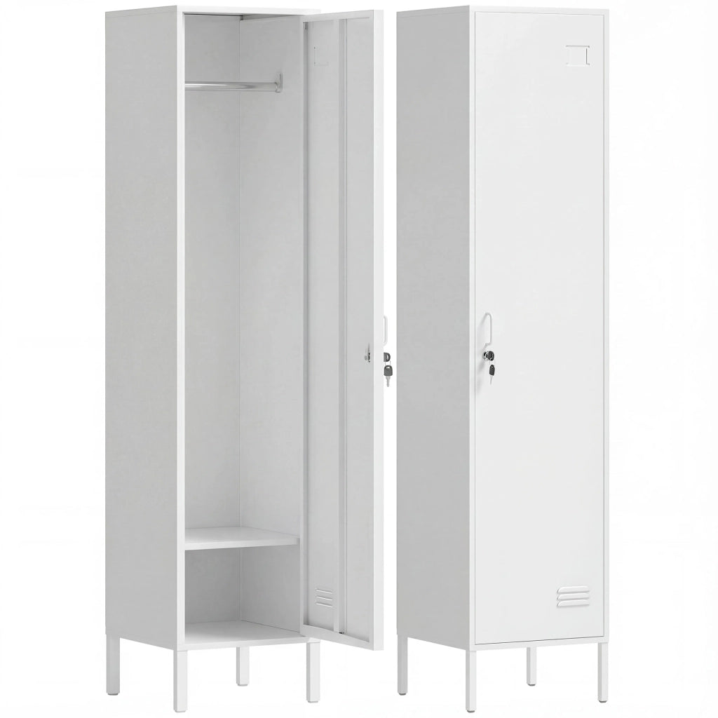 Armadio Bianco con Ante, Portanome e Appendiabiti ¨C Minimal ¨C 40x40x179 cm