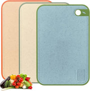 Set di tagliere da 3 pezzi, tagliere spesso per la cucina, grande tavola antiscivolo per la cucina, frutta, verdura, carne, tavolietta da colazione con foro di aggancio, plastica, riciclabile