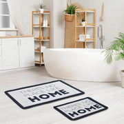 Matte da bagno 2 pezzi - superficie antiscivolo, design a righe nero e bianco, morbide e assorbenti (60 x 100 cm - 50 x 60 cm)