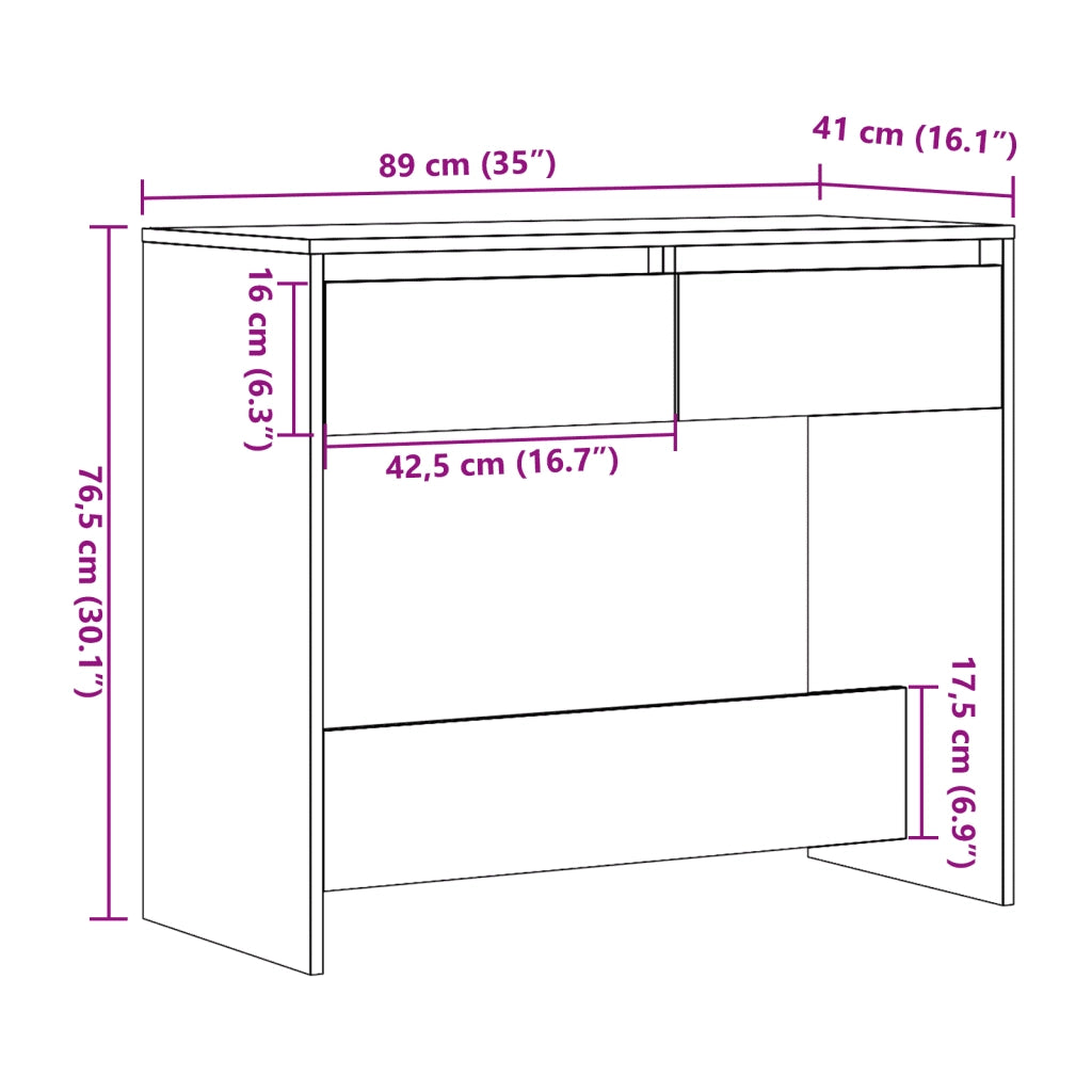 Tavolino Consolle | Tavolo d'Ingresso Legno Vecchio 89x41x76,5 cm in Truciolato