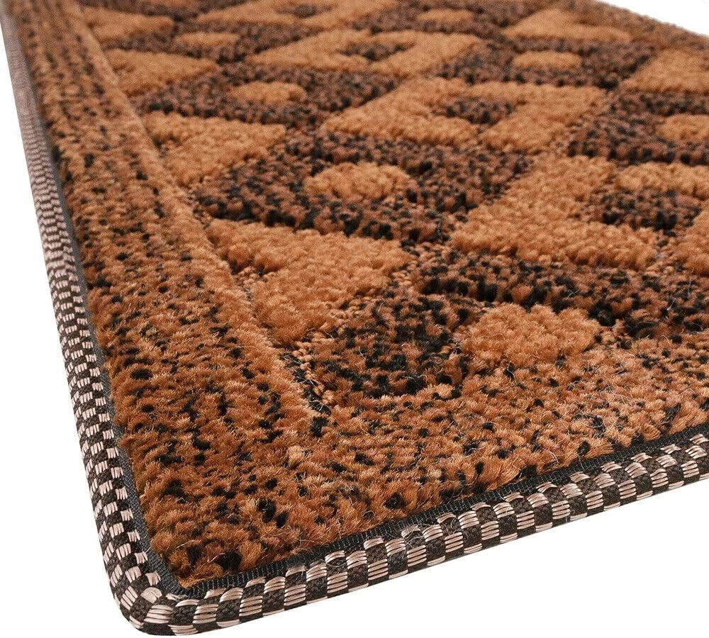 Zerbino Ingresso 40x70 cm Asciugapassi Assorbente Antiscivolo Vellutato Made In Italy Marrone