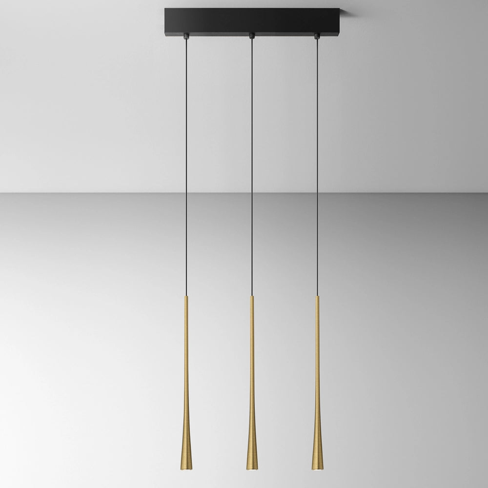 Dafne - Lampada a sospensione oro 16,5W luce calda 3000K IP20 - Lampada da soffitto led 3 luci design moderno - alluminio bianco satinato
