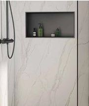 Nicchia da parete incassata 32x10x62H cm in acciaio inox AISI 304 Gedy serie GUEST - Nero Matt