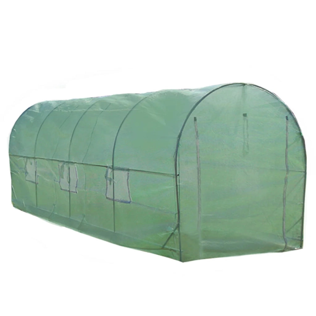 Serra da Giardino a Tunnel da Esterno in Polietilene Resistente alla Corrosione e Raggi UV Telaio in Ferro Galvanizzato per Piante Giardinaggio - 25mm - 6m x 3m