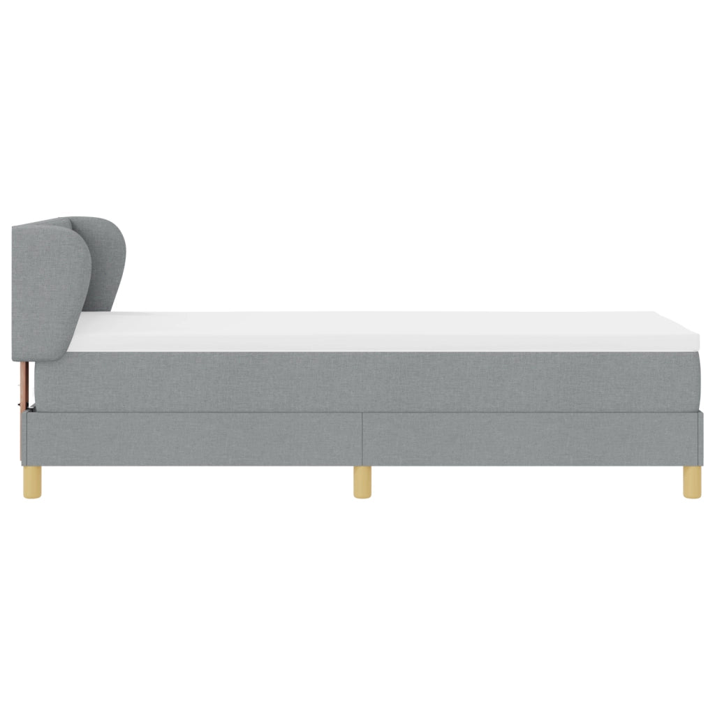 Letto Box Spring con Materasso Grigio Chiaro 80x200 cm in Tessuto
