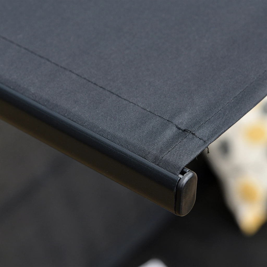 EasyComfort Dondolo da Giardino Terrazza 2 Posti con Tettuccio Regolabile in Metallo e Texteline 172x110x155cm Nero