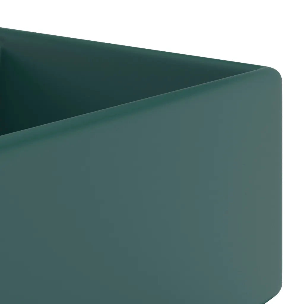 Lavabo Troppopieno Quadrato Verde Scuro Opaco 41x41cm Ceramica cod mxl 39851