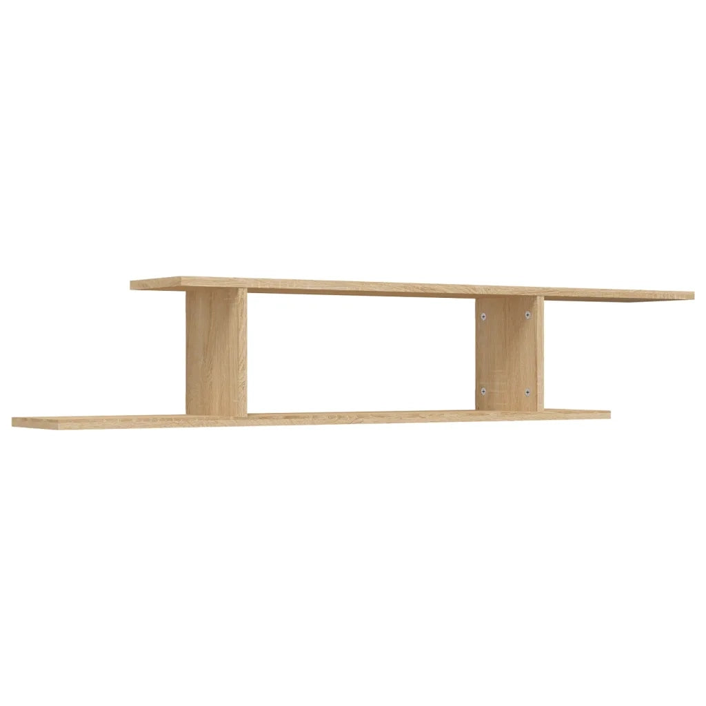 Scaffale TV Parete-Mensole a Muro Rovere Sonoma 125x18x23 cm Legno Multistrato