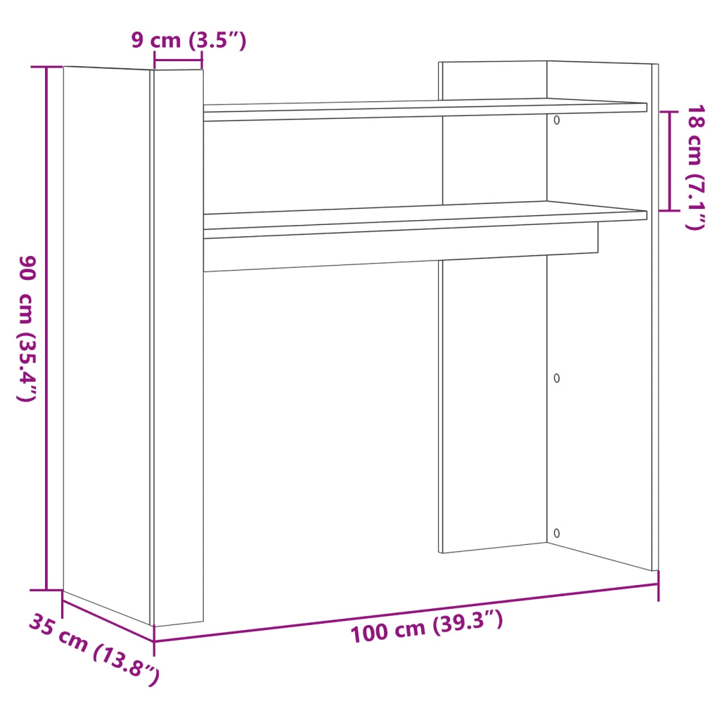 Tavolo Consolle Rovere Sonoma 100x35x90 cm in Legno Multistrato 848470