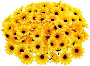 Fiori di sole artificiali da 100 pezzi - Decorazione - Matrimonio - Festa - Facili da manutenere 4,5 cm