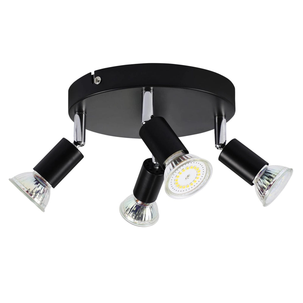ZMH Faretto da soffitto neri 4 luci GU10 rotanti metallo stile moderno per soggiorno cucina corridoio sala pranzo