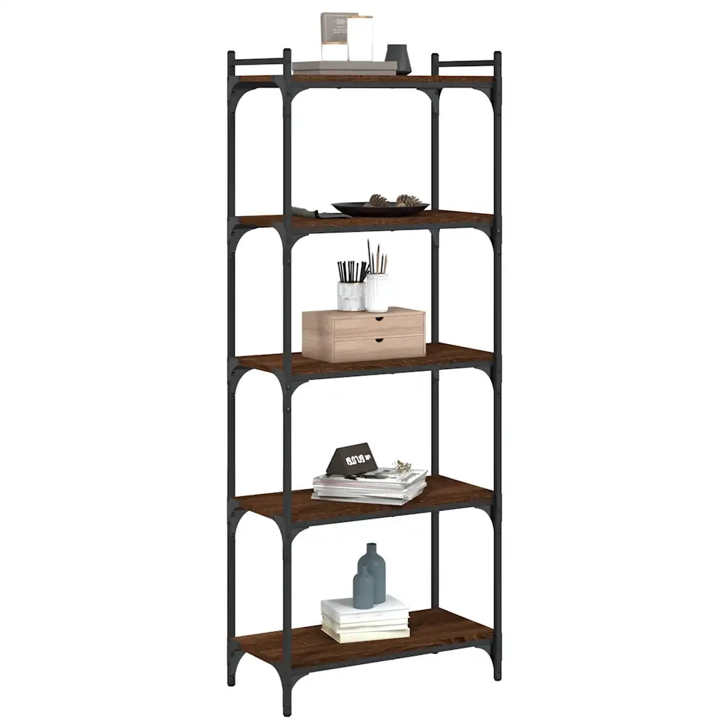 Libreria 5 Ripiani Rovere Marrone 60x30x154cm Legno Multistrato 837661