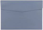 Due cartelle A4 in PU, cartella documenti, organizzatore archivi, cartella portfolio con chiusura a pressione per lettere e ricevute - Blu