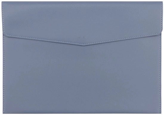 Due cartelle A4 in PU, cartella documenti, organizzatore archivi, cartella portfolio con chiusura a pressione per lettere e ricevute - Blu