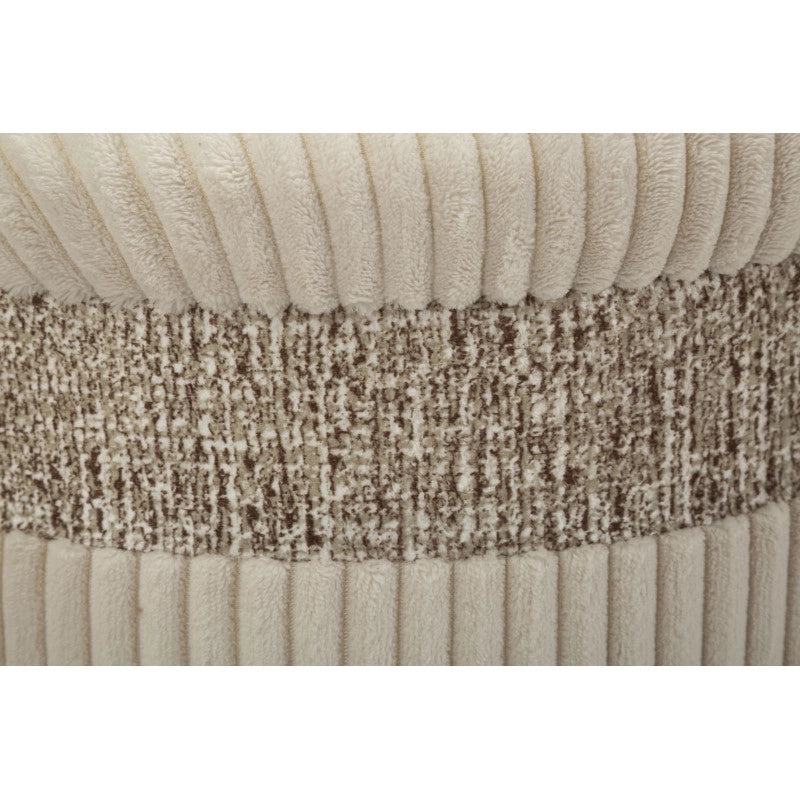 Puff Con Contenitore Cortina Crema Set 3 Pz cm ø 40,5x49,5-35x42-31x38
