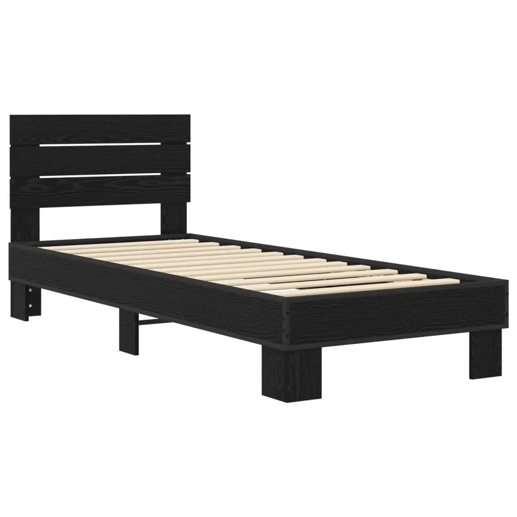 Struttura letto con testata Rovere Nero 80 x 200 cm 8009093