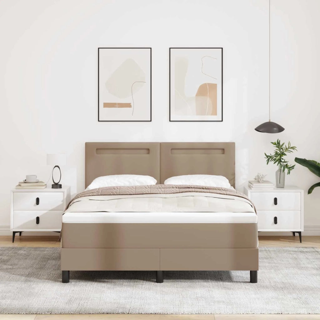 Letto a molle Cappuccino 140 x 190 cm Pelle sintetica 3339051