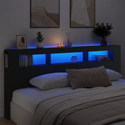 Testiera LED Nera 220x18,5x103,5 cm Legno Multistratocod mxl 108834