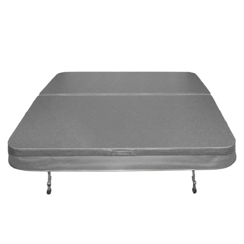 Copertura per vasca idromassaggio Coperchio Spa 2 x 2 m quadrato Grigio Hard Top Resistente alle intemperie PVC in Pelle