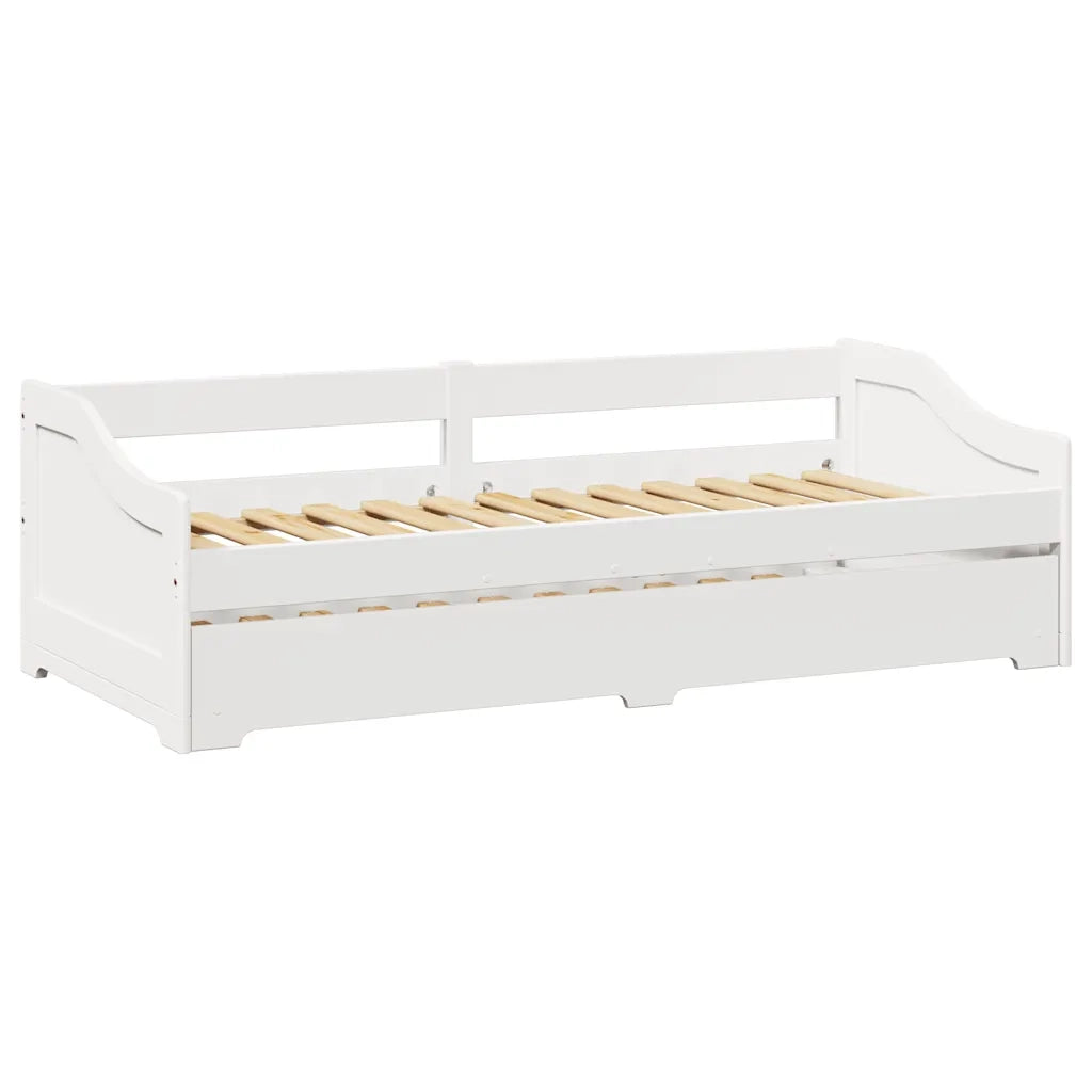 vidaXL Lettino con Rotelle senza Materasso IRUN Bianco 90x200 cm