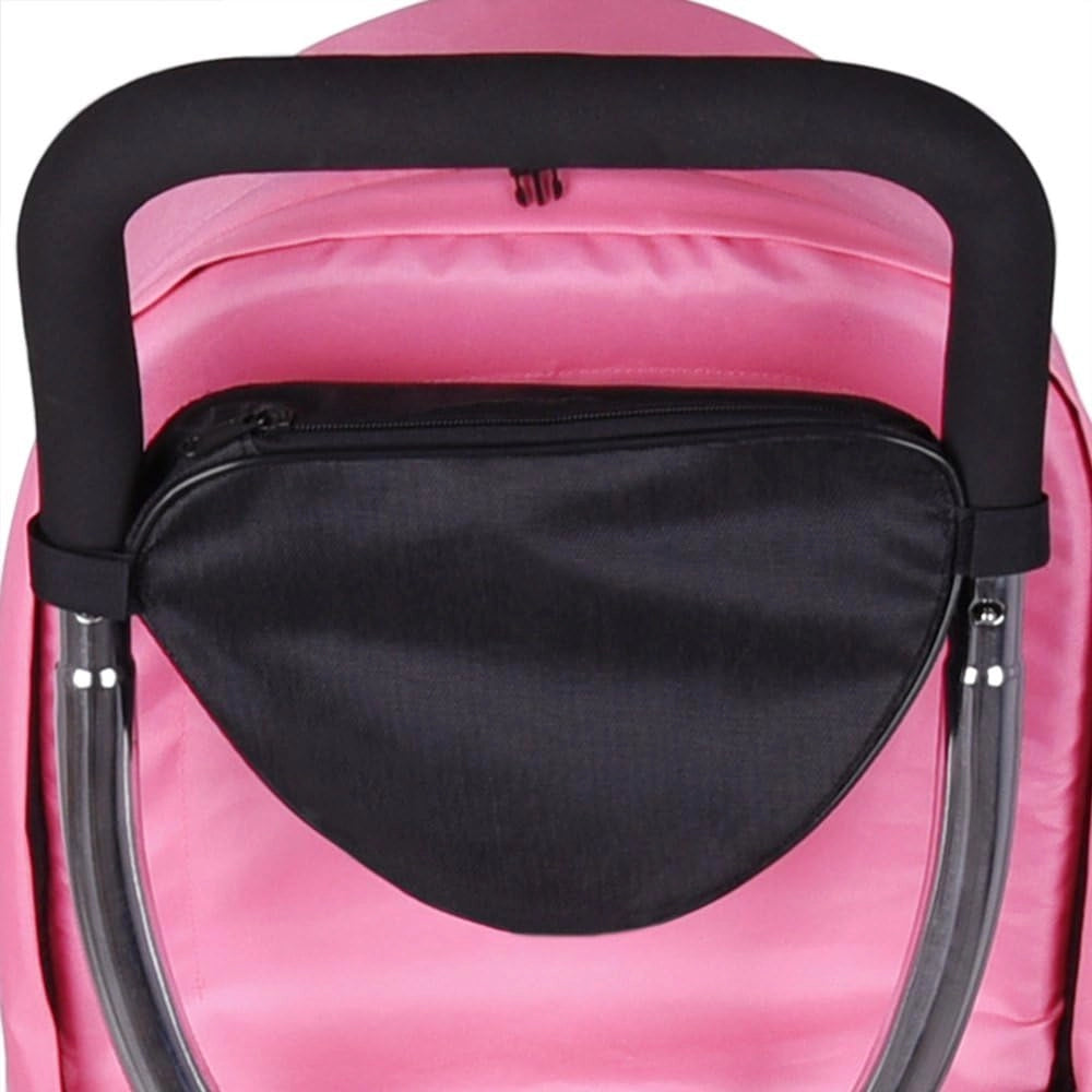Triciclo 4in1 per Bambini da 1 Anno Passeggino con Maniglione Biciletta Bimbi Neonato Cappottina Cintura Bici a Tre Ruote Copertura Pioggia