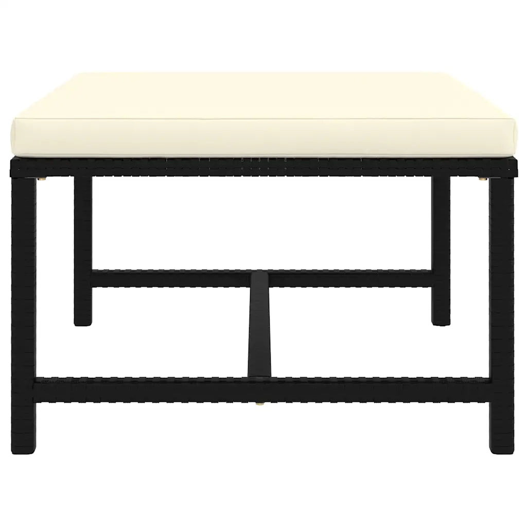 Set Divani da Giardino 5 pz con Cuscini in Polyrattan Nero 3059780