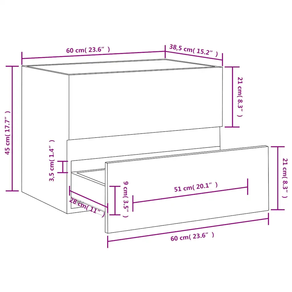 Mobile Lavabo | Armadio Lavabo Bianco 60x38,5x45 cm in Legno Multistrato