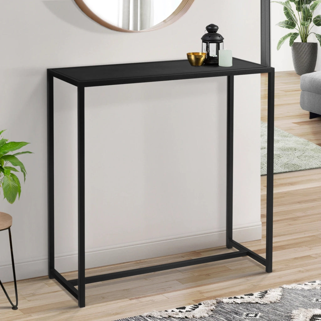 IDMarket - Consolle DAVIS in metallo nero opaco, design industriale