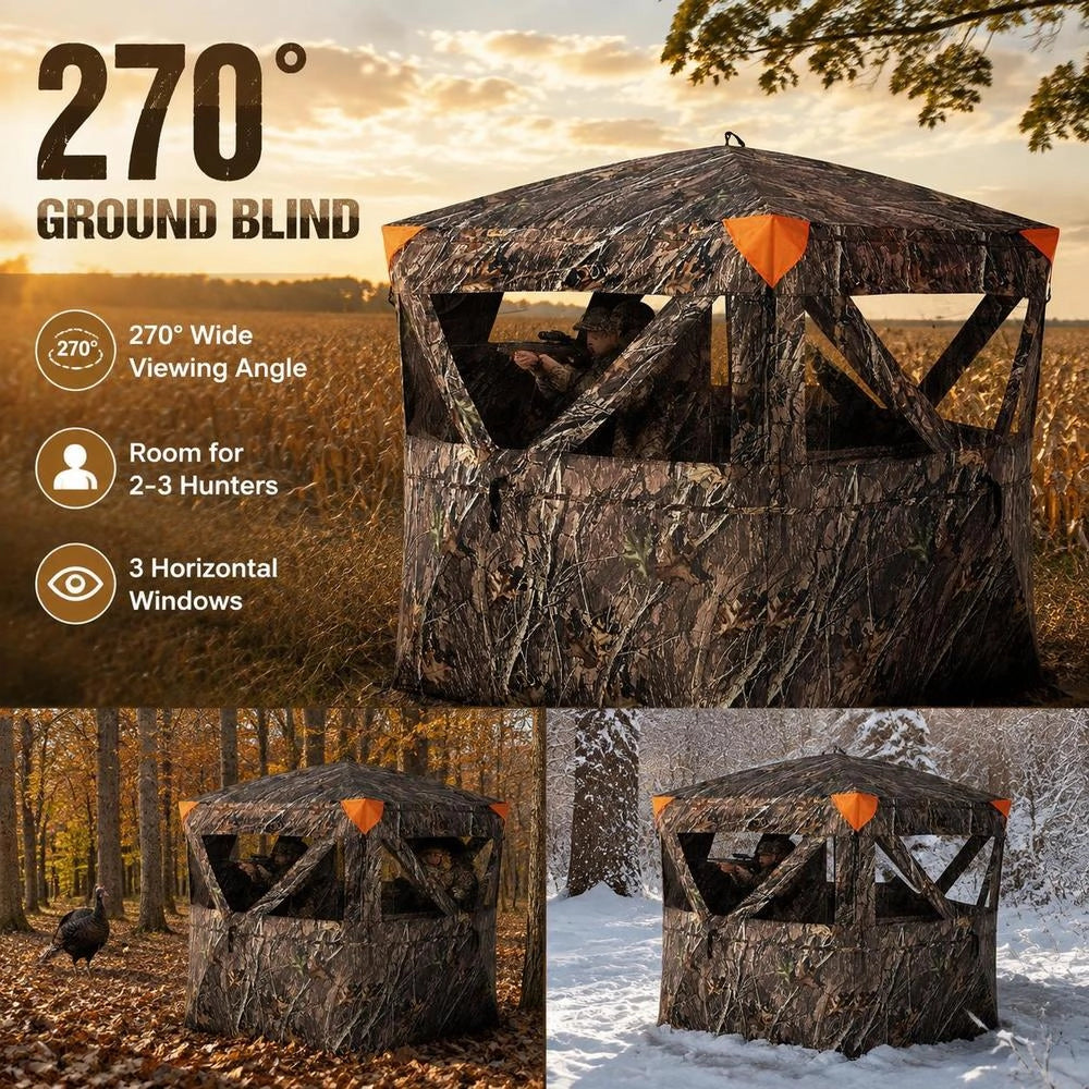 Hunting Blind/hide 270° Transparent Base Panel 148x148x170cm