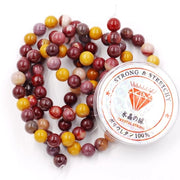 Kralen con rullo per creare gioielli Materiali per gioielli da assemblare Pulsanti energetici bracciale terapeutico 8 mm = 96 pezzi e 1 rullo di corda Mookaiet 8 mm