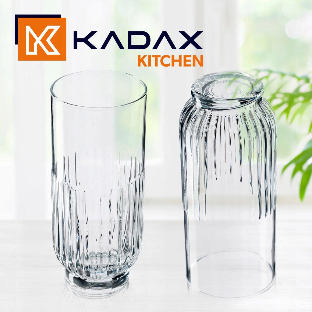 Bicchieri KADAX per bevande e succhi di frutta, set da 6 bicchieri alti, 395 ml