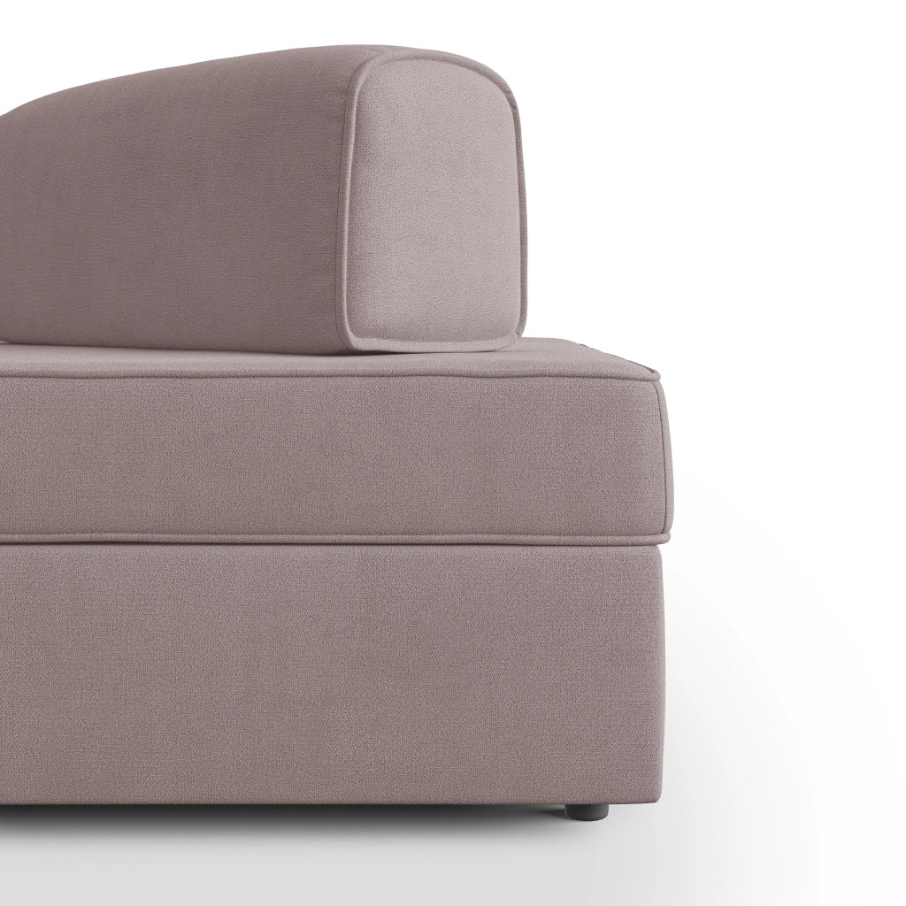 Liberty Divano senza pouf estraibile e schienali movibili in tessuto morbido impermeabile T02 180 cm rosa