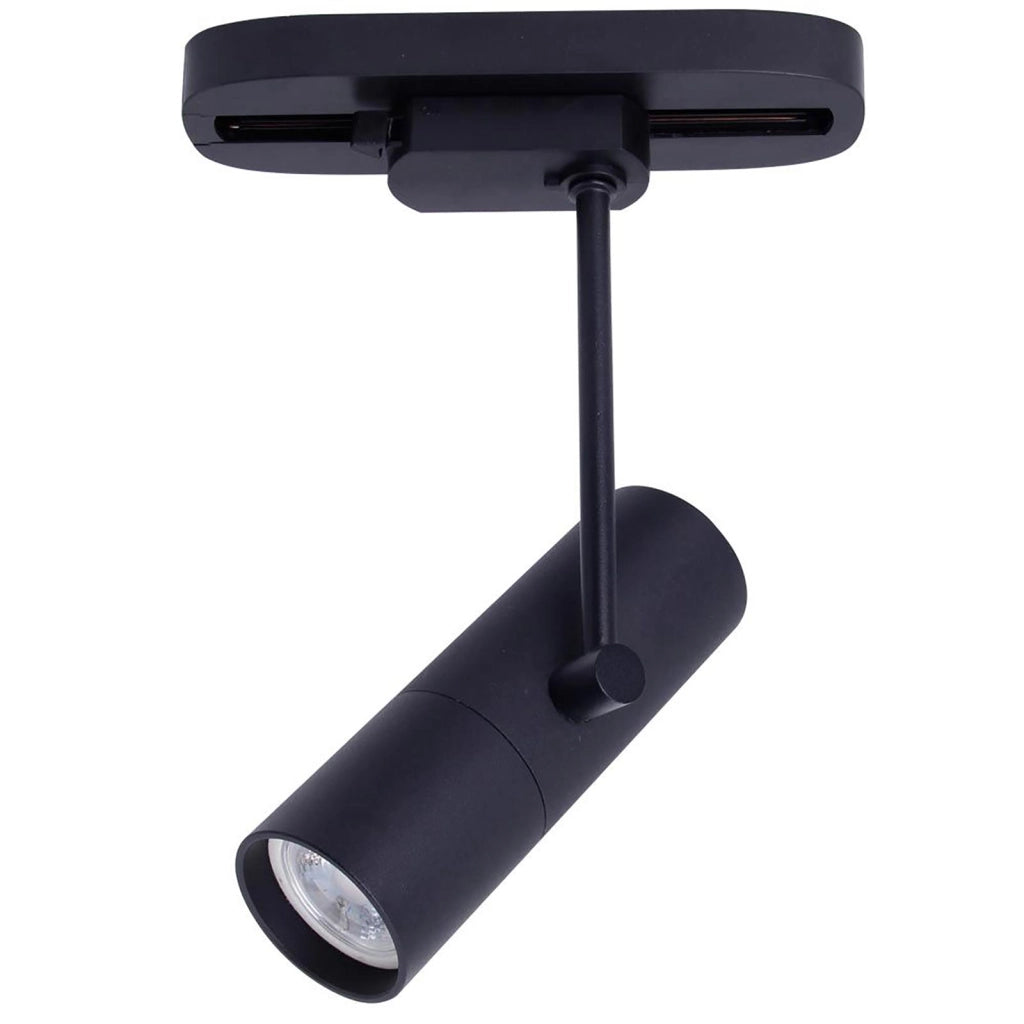 LUX Faretto LED moderno binario track monofase lampada GU10 staffa orientabile luce negozio ufficio 230V NERO