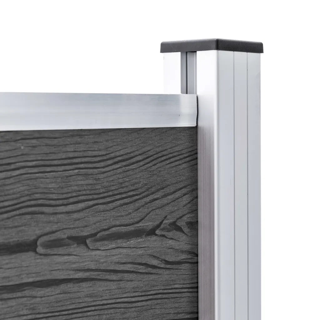 Set Pannelli di Recinzione in WPC 353x105 cm Nero 3070447