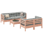 Set Divani Giardino 6 pz Cuscini Legno Massello Abete Douglas 3299295