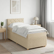 Letto box spring con materasso Crema 80 x 200 cm Tessuto 3452811