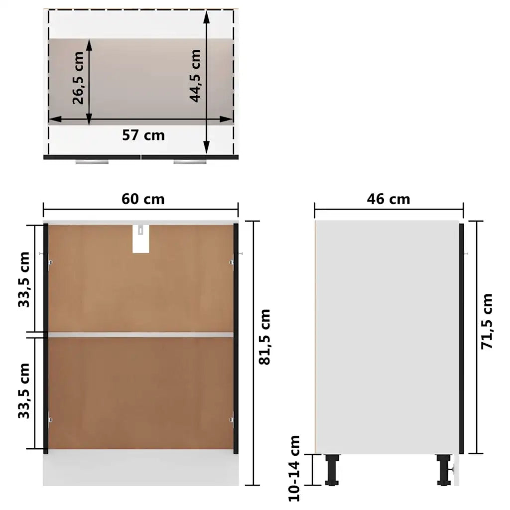 Armadio Inferiore “Lyon” Nero 60x46x81,5 cm 801189